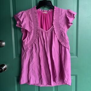 Jodifl large Pink Ruffled Women's Top excellent condition